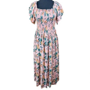 C&C California Womens Size Medium  Floral Mock Summer Dress